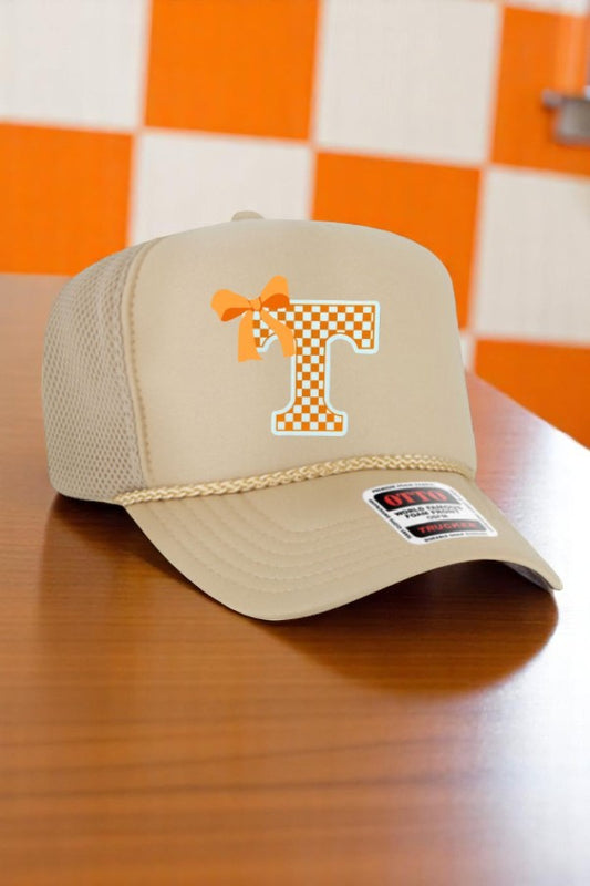PREORDER Vols T with Bow Tan Embroidered Hat
