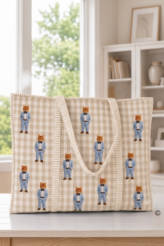Oliver the Southern Gent Khaki Check Tote© PREORDER
