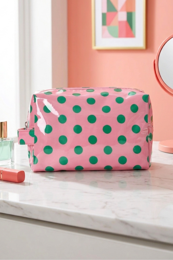Mabel Pink Polka Dot Cosmetic Bag PREORDER