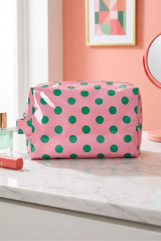 Mabel Pink Polka Dot Cosmetic Bag PREORDER