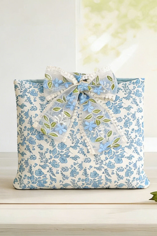 Jillian Blue Floral Tie Bible Cover PREORDER