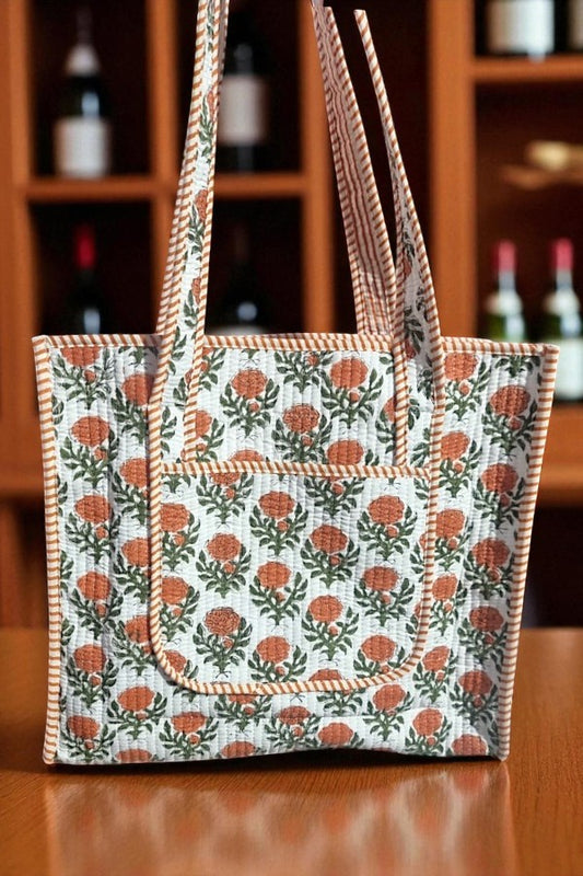 PREORDER Monroe Orange Floral Tote Bag