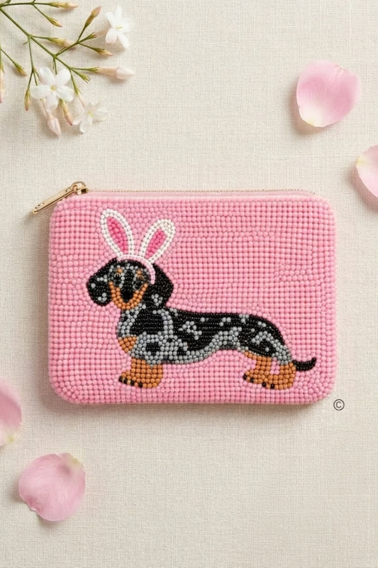 The Hoppy Wiener Beaded Coin Purse PREORDER
