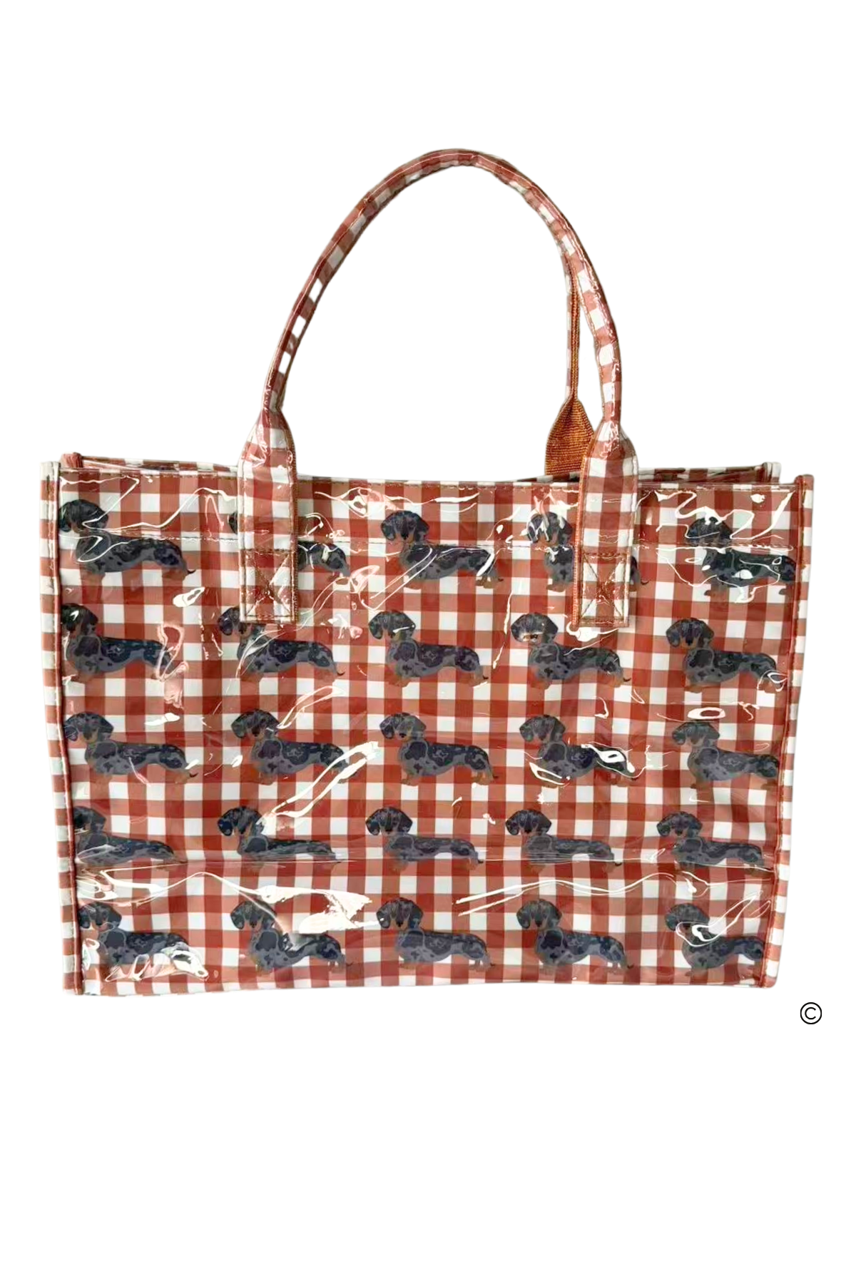 Chloe in Khaki Gingham Vinyl Tote© PREORDER