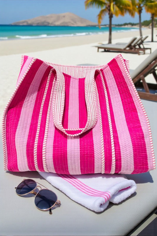 PREORDER Catalina Pink Stripe Tote Bag