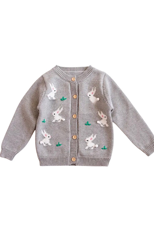 Hopping Along Gray Kids Cardigan