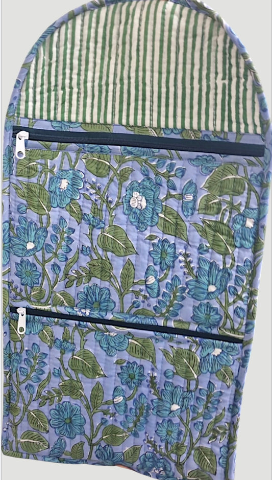 PREORDER Tate Blue Floral Jewelry Pouch