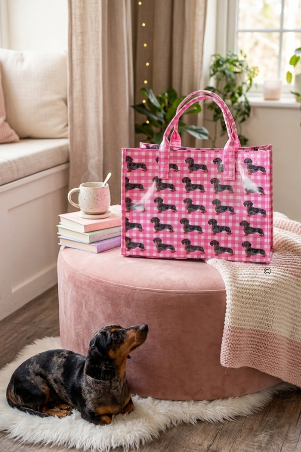 The Chloe Pink Gingham Vinyl Tote Bag PREORDER