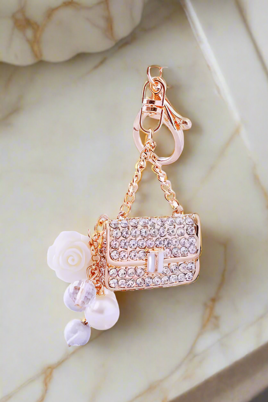 PREORDER Silver Rhinestone Handbag Purse Charm