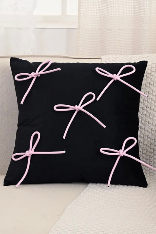 PREORDER Madeline Black with Pink Bows Pillow