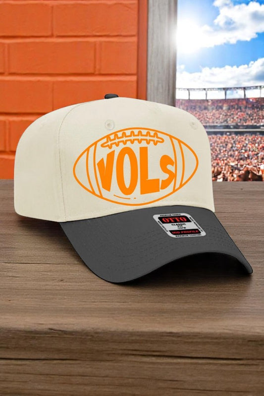 PREORDER Vols Football Natural/Black Embroidered Hat
