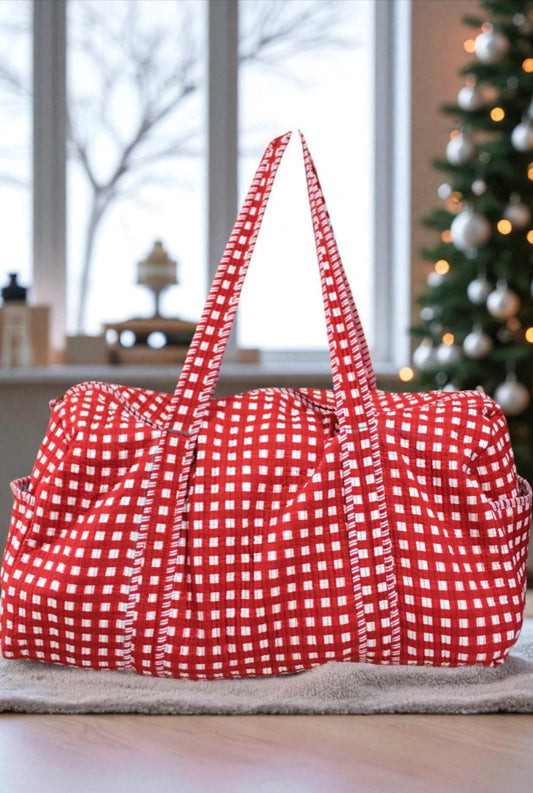 PREORDER Brighton Red Gingham Duffle Bag