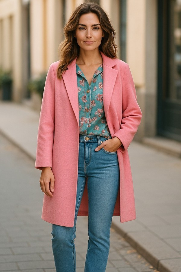PREORDER Juliette Pink Mid-Length Coat