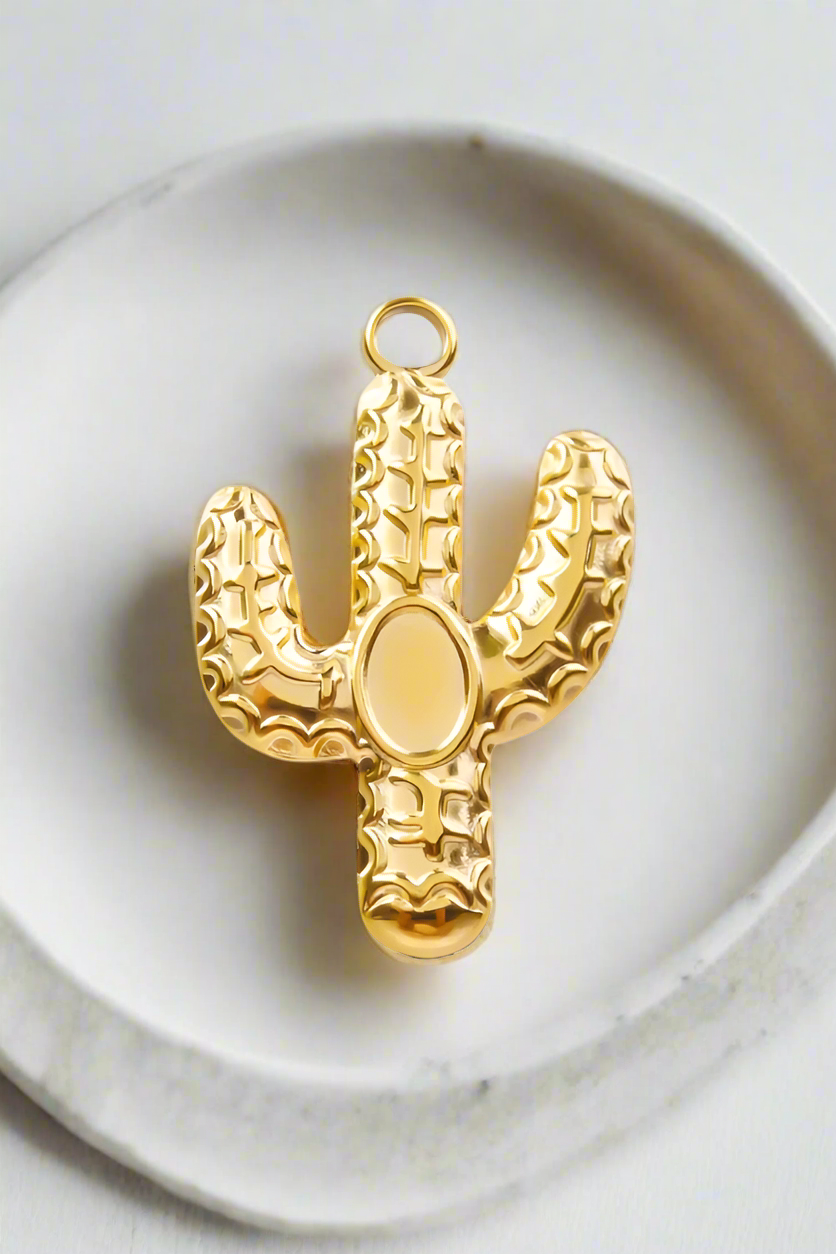 Gold Cactus Purse Charm