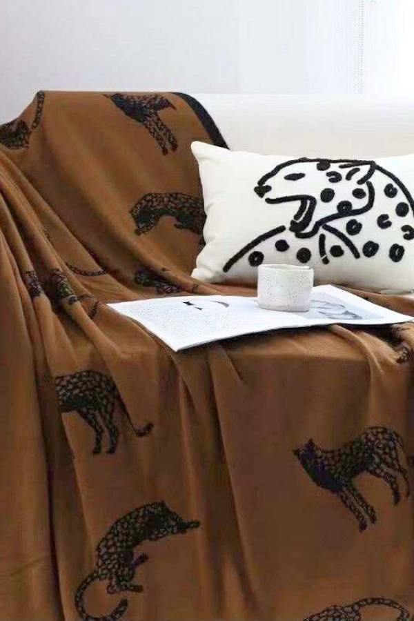 PREORDER Black and Brown Cheetah Luxury Blanket