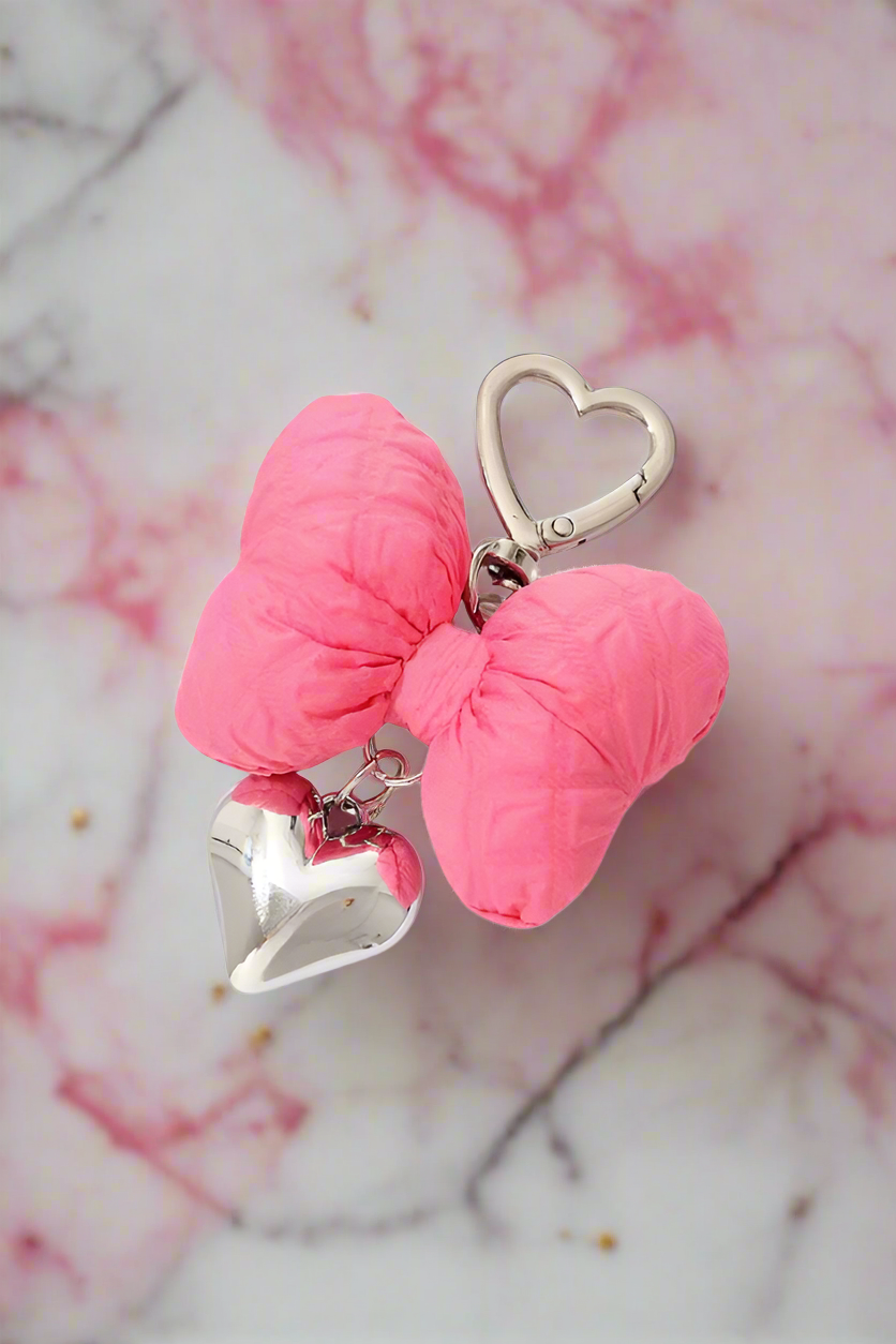 Pink Puffy Bow Purse Charm