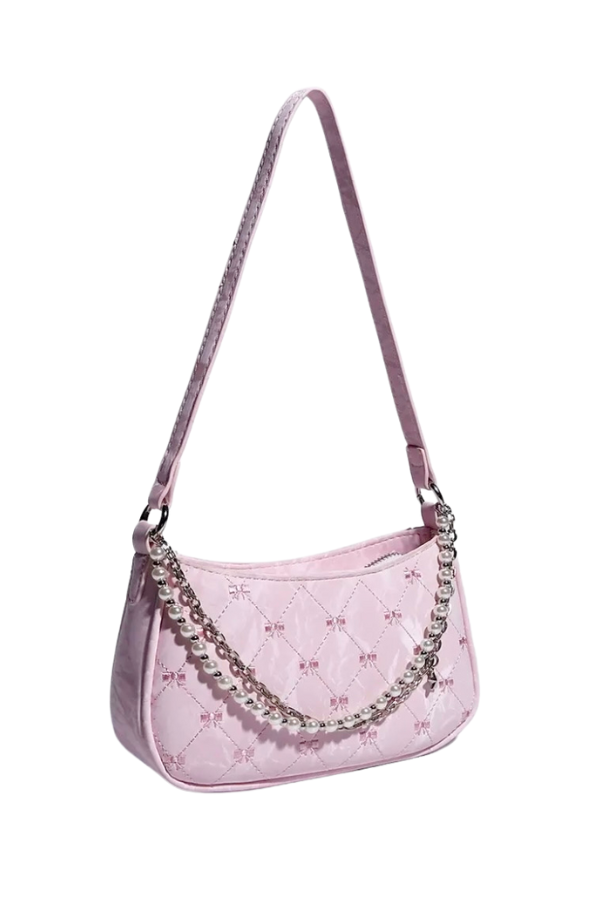 PREORDER Cora Pink Bow Print Shoulder Bag