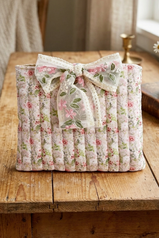 Libby Beige Floral Tie Bible Cover PREORDER