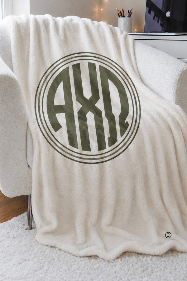 Alpha Chi Omega Monogram Blanket PREORDER