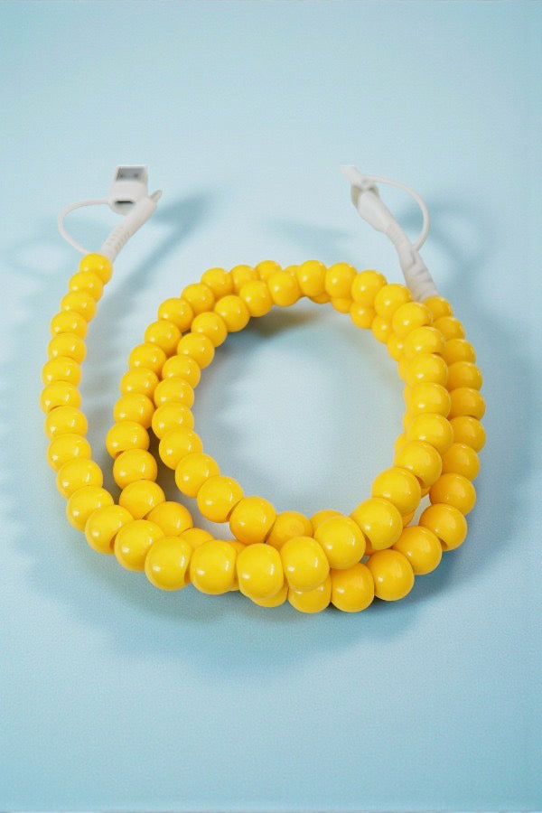 PREORDER Updated Yellow Beaded Cord Charger