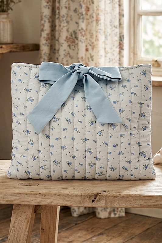 Joy Blue Floral Print Tie Bible Cover PREORDER