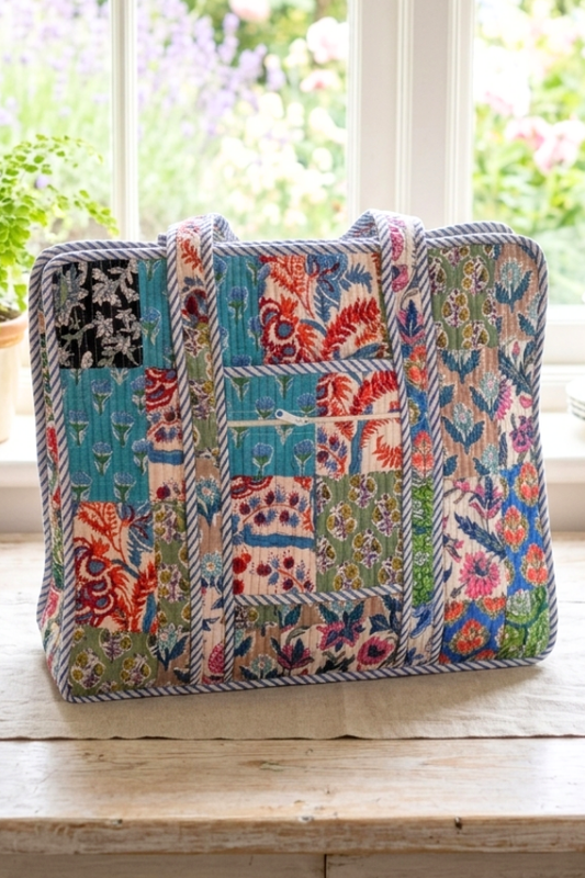 Sadie Floral Patchwork Print Tote Bag PREORDER