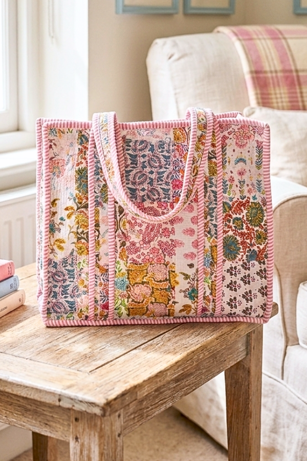 Florence Floral Patchwork Tote Bag Bag PREORDER