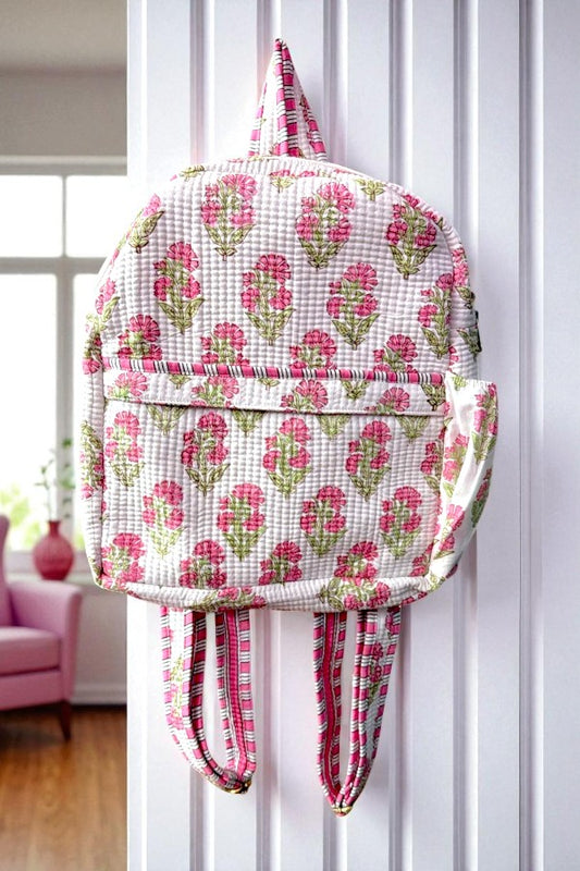 Cassie Pink Floral Print Backpack
