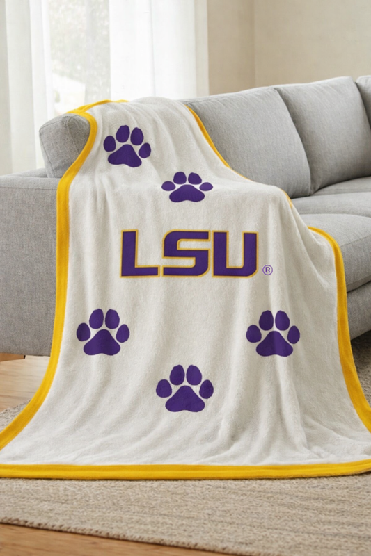 LSU Tiger Paws Luxury Blanket PREORDER