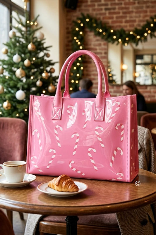 The Pink Peppermint Vinyl Tote© PREORDER