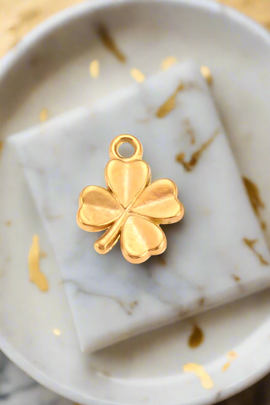 Gold Clover Purse Charm