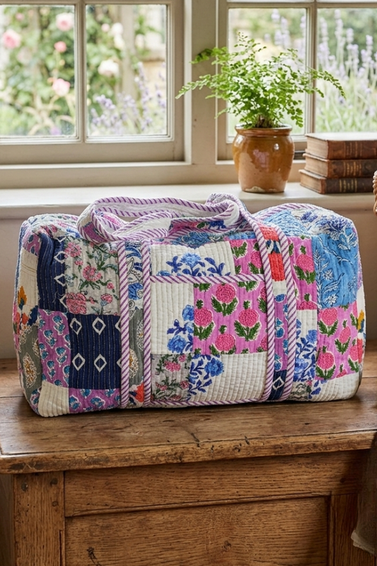 Luna Floral Patchwork Print Duffel Bag PREORDER