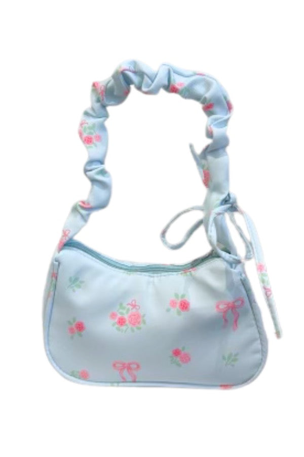 PREORDER Lily Blue Floral and Bow Shoulder Bag