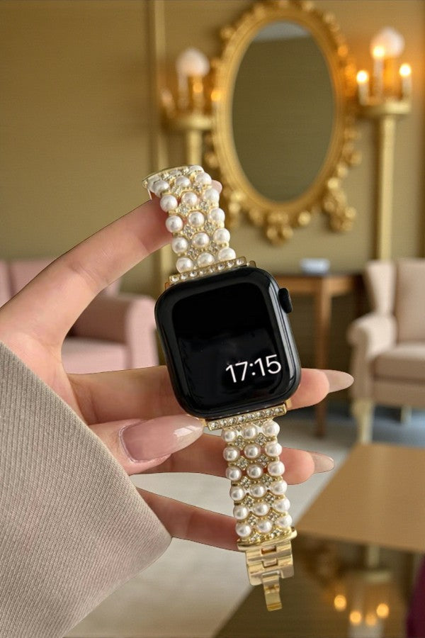 Beatrice Gold Pearl Smartwatch Band