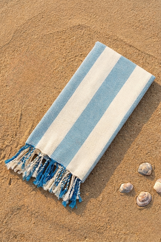 Blue Striped Turkish Beach Towel PREORDER