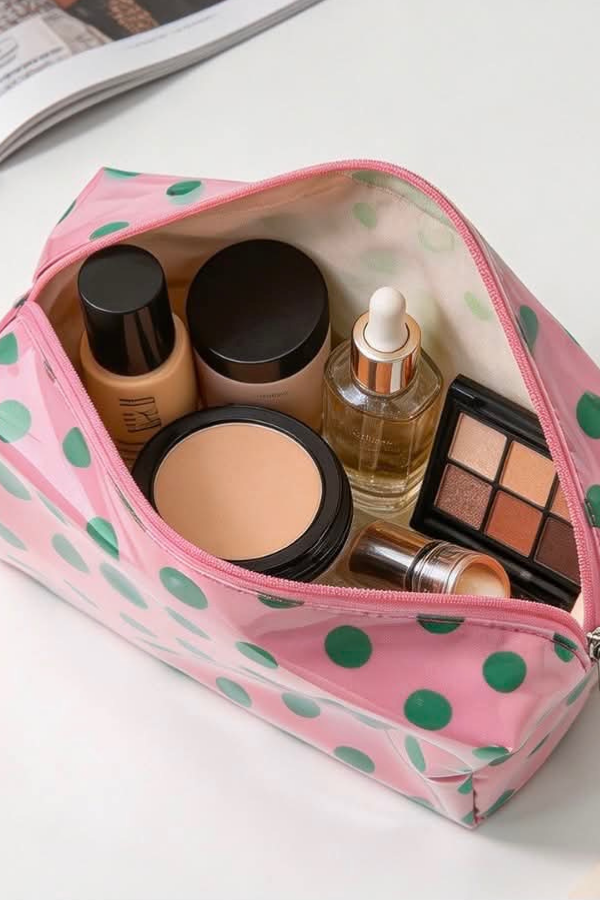 Mabel Orange Polka Dot Cosmetic Bag PREORDER