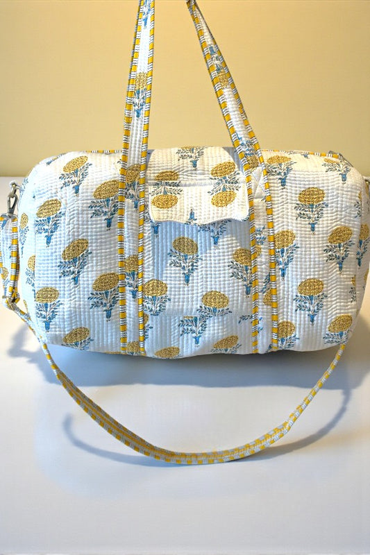 Soleil Yellow Floral Duffel Bag