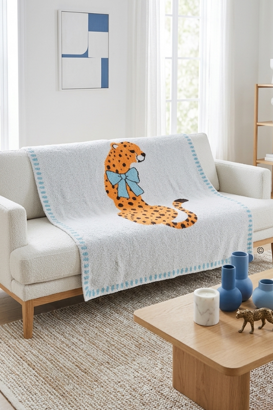 Stay Wild Blue Child Cheetah Blanket© PREORDER
