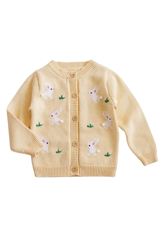 Hopping Along Yellow Kids Cardigan