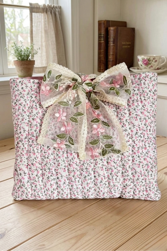 Rosalie Pink Floral Tie Bible Cover PREORDER