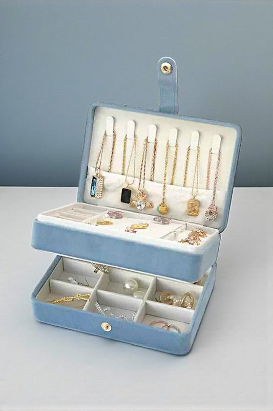PREORDER Gracie Blue Velvet Jewelry Box