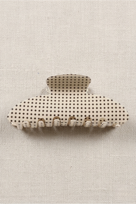 Cream Polka Dot Claw Clip PREORDER