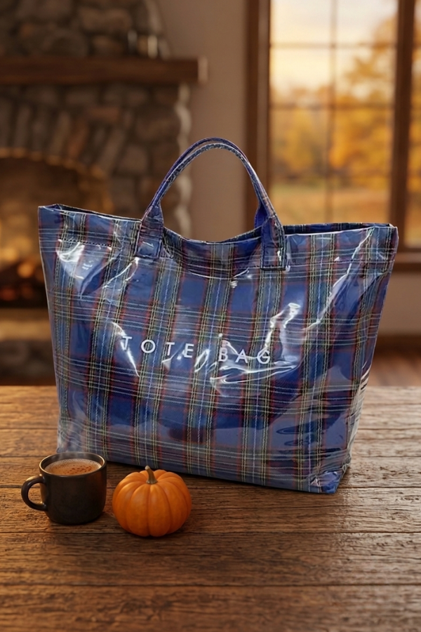 Blue Plaid TOTE BAG PREORDER