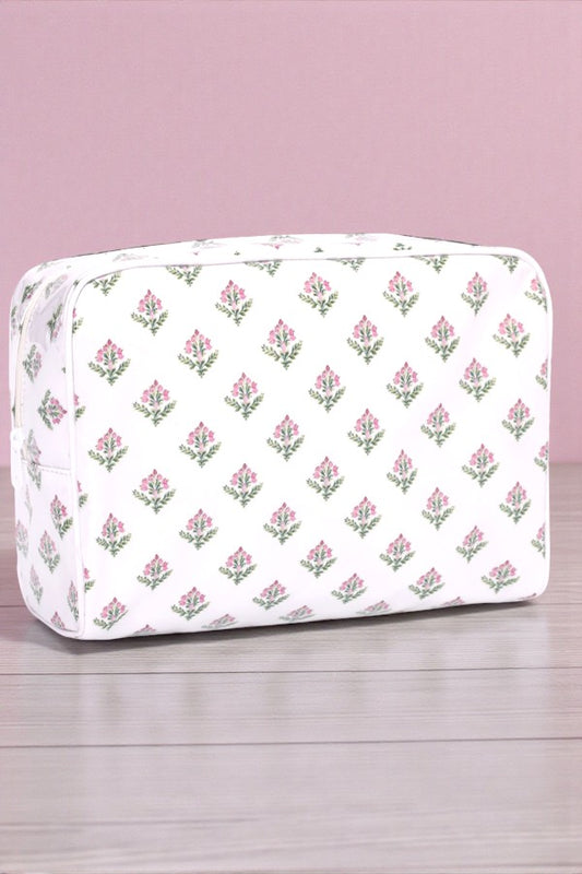 PREORDER Lillian White Floral Clear Coat Cosmetic Bag