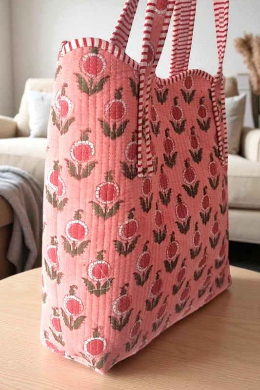 PREORDER Cider Bloom Pink Scalloped Tote Bag