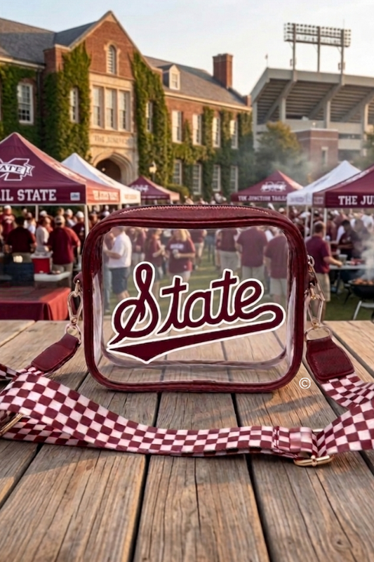 Mississippi State Maroon Clear Crossbody Bag PREORDER