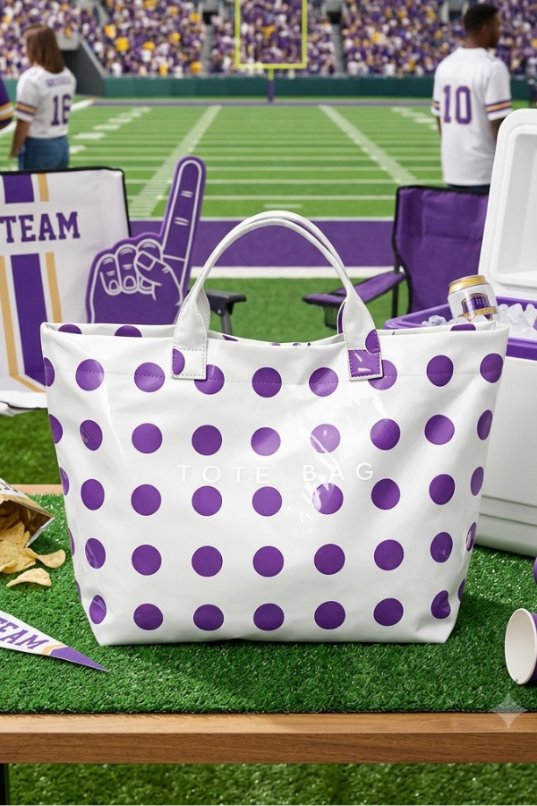 Purple Polka Dot TOTE BAG PREORDER