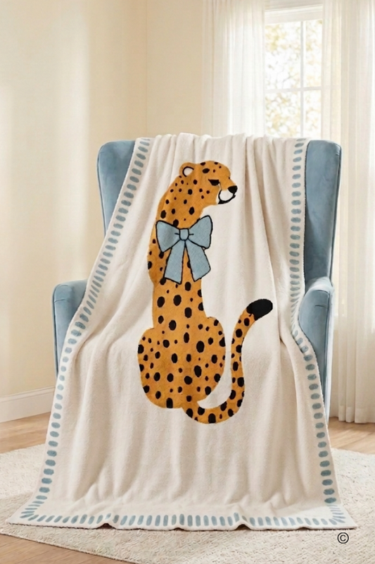 Stay Wild Blue Child Cheetah Blanket© PREORDER