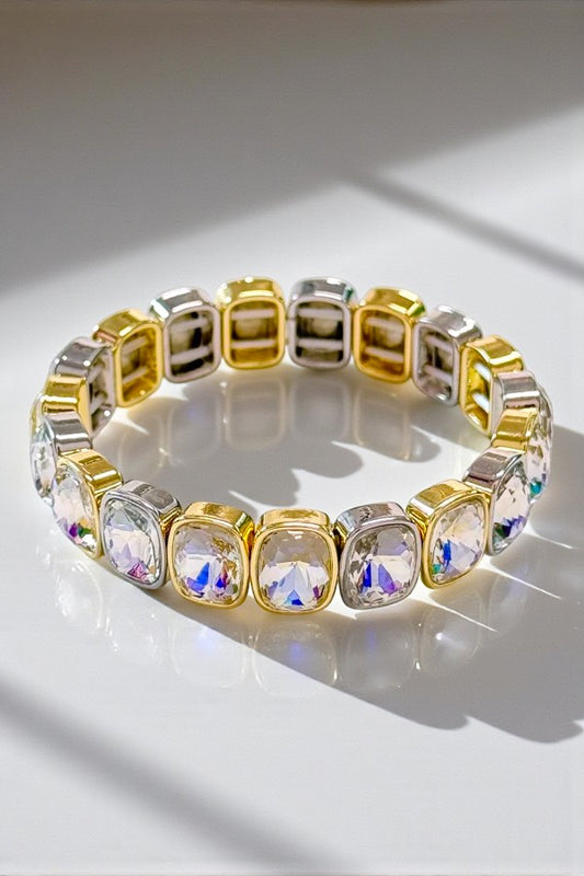PREORDER Asher Mixed Metal Square Stone Bracelet
