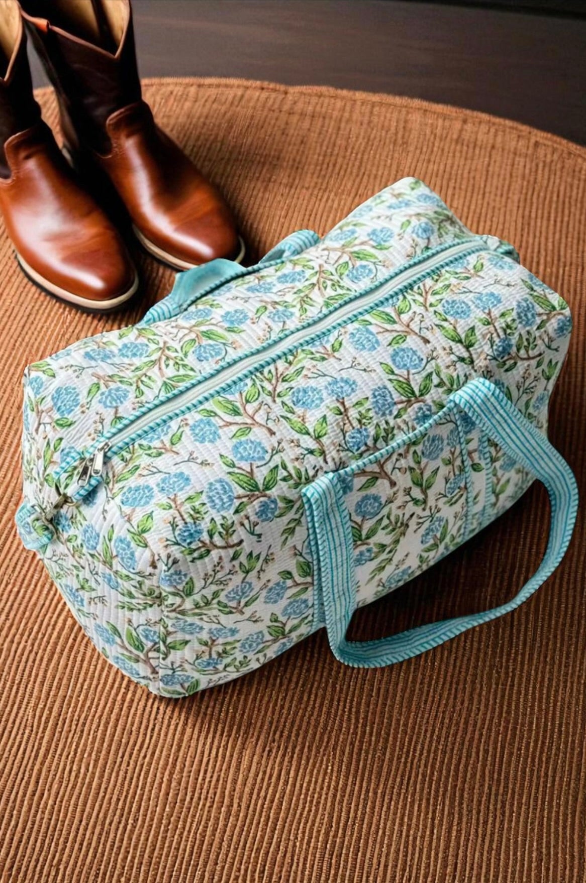PREORDER Kingsley Blue Floral Duffle Bag